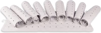 Rubberen Antislip Douchemat - Wit, 36x76 cm: Kwalitatieve Badmat met Zuignappen, Wasbaar