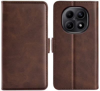 MobyDefend Hoesje - Geschikt voor Xiaomi Redmi Note 15 5G - Luxe Wallet Book Case (Sluiting Zijkant) - Bruin
