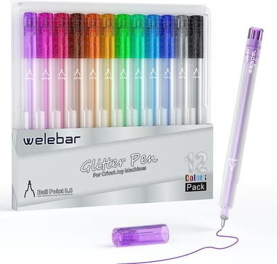Glittergelpennen voor Cricut Joy - 0,8 mm Medium Puntpennen voor Schrijven en Tekenen