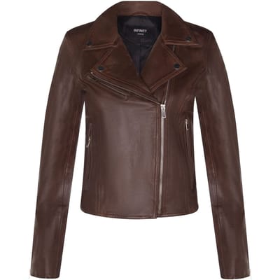 Dames klassiek leren Brando bikerjack-Loughton