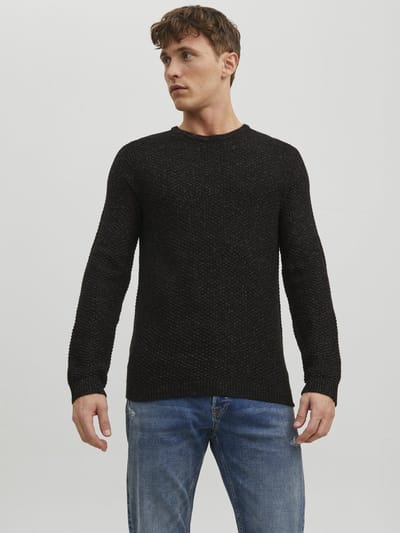 Jack & Jones Trui Jjedamian Knit Crew Neck Sn 12211273 Black Mannen Maat - XXL