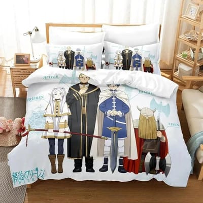 3D Print Anime Frieren Beddengoed Collectie Dekbedovertrek Dekbed Bed Collectie Sprei Kussensloop King Queen Twin Maat Jongens Meisjes Volwassenen 135X200cm-2pcs