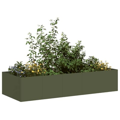 vidaXL - Plantenbak - 200x80x40 - cm - staal - olijfgroen
