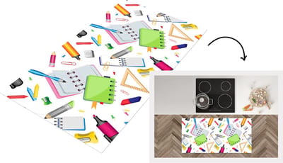 Keukenloper - Loper keuken - Patroon - School - Potlood - 120x60 cm - Keukenloper vinyl