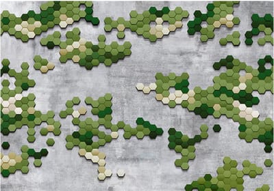 Fotobehangkoning - Behang - Vliesbehang - Fotobehang Hexagon Mozaiek - Upcoming spring - 150 x 105 cm