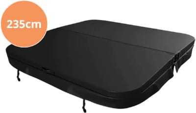 W'eau Luxe Thermische Spa Cover – 235 x 235 cm – Hoge Isolatie Jacuzzi Cover Vierkant (Radius 18cm) – Zwart