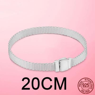 Bracelet Femme Reflexion en argent sterling 925 pour femme, breloques adaptées au bracelet original Pulseira Fine Jewelry white