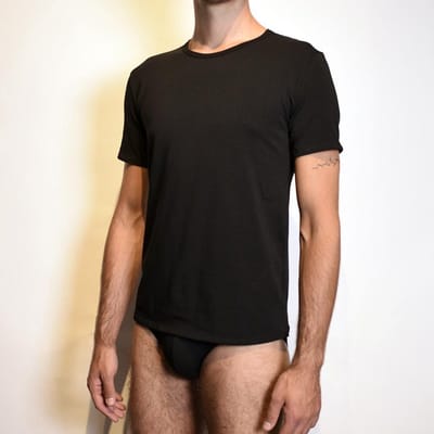 Giuliano - Heren Ondershirt Met Ronde Hals - Maat M - Zwart