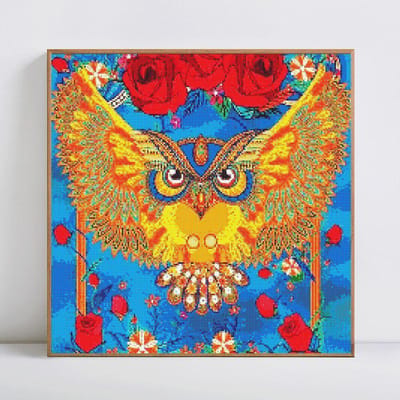 5D DIY dier diamant schilderij uil volledige ronde borduurwerk verkoop diamant mozaïek foto van strass 30x30 red