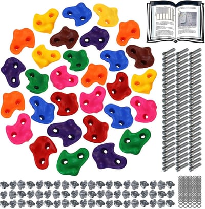Kinderen Klimgrepen - Klimstenen Set - Klimwand Bouwen - Veilig & Stevig - 30 Stuks - Gemengde Kleuren