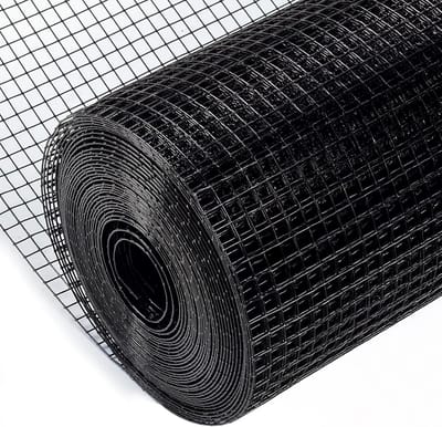 PVC Zwart Gaashek 40,6 cm x 3,4 m - 1 mm Draad met 12,7 x 12,7 mm Maasgrootte voor Volière en Vogels