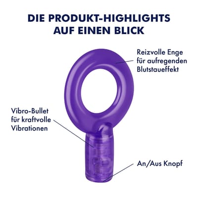 EIS, penisring, trillende penisring, 2,5-5 cm, waterdicht, intense trilling, zonder weekmakers