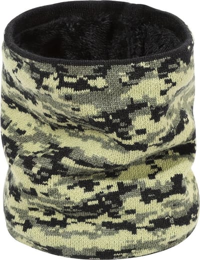 Livano Nekwarmer - Dames - Fleece - Motor - Bandana - Masker - Colsjaal - Sjaal - Gewatteerd - Winter - Fietsen - Camo - Geel