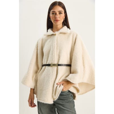 Gestructureerde Overdreven Button-Up Overjas
