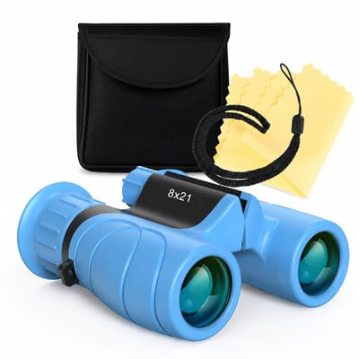 Verrekijker - Verrekijker voor kinderen - Kinderverrekijker 8x21 - Blauw - Compact en lichtgewicht met een helder gezichtsveld - Geschikt voor buitenactiviteiten - Vogels kijken en reizen - 12,5*6*12,5 cm