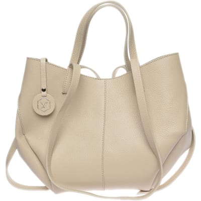 Luisa Vannini Beige Rundleer Tas
