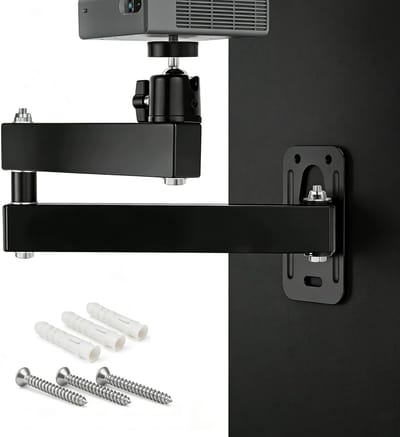Projector Muurbeugel - Universele Bevestiging - Thuisbioscoop Setup - 360° Draaibaar 90° Kantelbaar - 35cm Arm Lengte