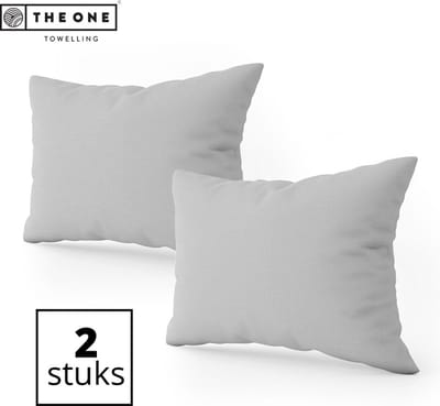 The One Bedding Kussenslopen set - 60 x 70 cm - 2 Stuks - Beddengoed - Katoen/Satijn - Lichtgrijs