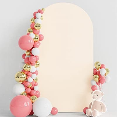 Bruiloft Achtergrond Boog Cover 15 cm Spandex Beige voor Ceremonie en Feestdecoratie