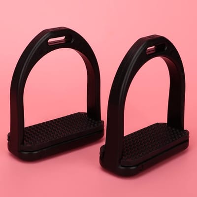 Set van 2 Hoge Anti-slip Paardrijstijgbeugels met Rubber Pads voor Veiligheid en Comfort