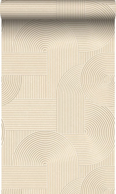 Origin Wallcoverings behang grafisch 3D motief zand beige - 53 cm x 10.05 m - 348015