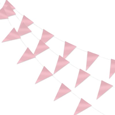Q2P - Slingers - Verjaardag - Versiering - Vlaggenlijn - Babyshower - Feest - Gender Reveal - Slinger - Licht - Roze