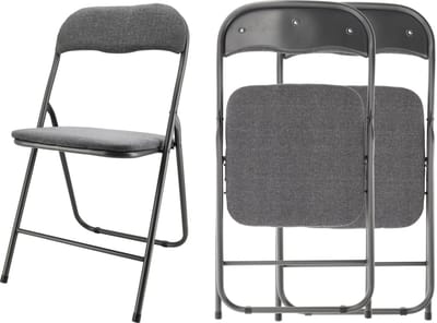 Klapstoel set van 2 - Inklapstoel grijs - eettafelstoelen - Opklapbare stoelen