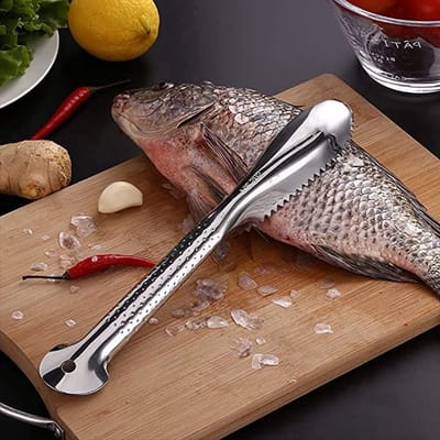 ***Vis Scaler Borstel - Vis Scaler - RVS Vis Schraper - Vis Schaal Remover - Schrapen Verwijderen Gereedschap - Keukengerei - van Heble® ***