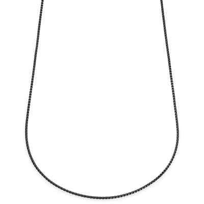 Essentials | 2 mm Gunmetal Zwarte Ketting met Gebogen Venetiaanse Schakels