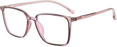 Dollger Bril met blauwlichtfilter, computerbril, gaming, blueblocker, anti-blauw licht, zonder sterkte, voor dames en heren, roze, Eén Maat