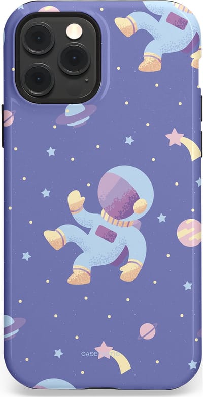 Casetastic Hoesje Geschikt voor Apple iPhone 12/12 Pro Magsafe - Stijlvolle Beschermende Duo-layer Case - Vliegen in de ruimte