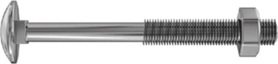 Slotbout met moer. M 7x 60mm. lang. Gegalvaniseerd 5 stuks Houtbout. Ifix.