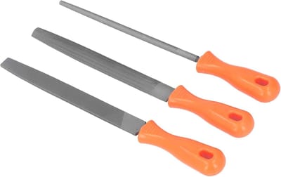 Metalen Vijlset - Houtbewerking Vijlen - Ontbramen en Polijsten - Ergonomische Handgrepen - 3 Delig - Grijs