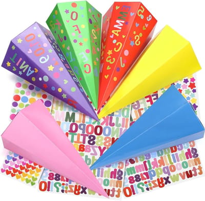Schooltassen set voor kinderen, 6 kleine snoeptassen voor broers en zussen, perfect voor de eerste schooldag en creatieve knutselprojecten