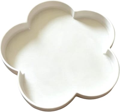 Dobbelmat - Dobbelbord Tafelblad - Gezelschapsspellen - Bloemvormig Ontwerp - 12 x 12 x 5 cm - Wit