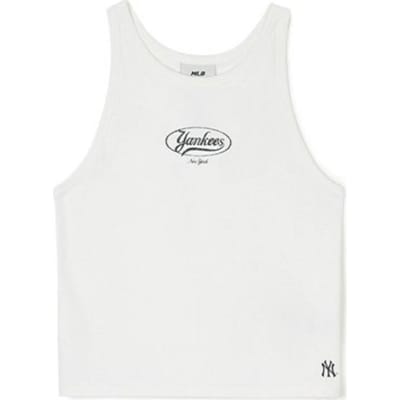 MLB New York Yankees Letter Logo Design Ronde Hals Casual Sport Vest Dames vest Ivoor 3FTKN0143-50IVS S