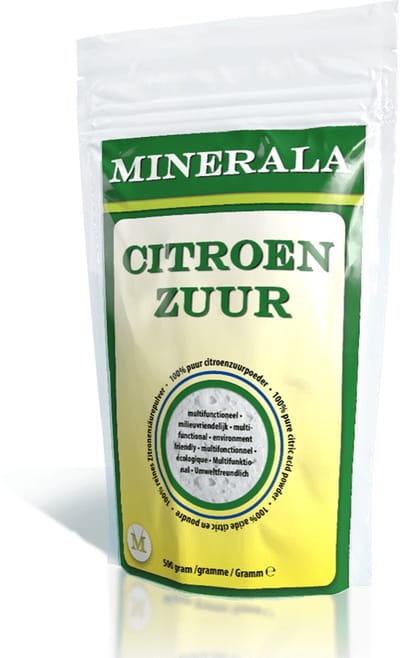Minerala Citroenzuur - Food Grade - 500 gram - Citric Acid Anhydrous - E330 - Hersluitbare doypack / stazak - Voeding & dranken - Huishouden en schoonmaak - Lichaamsverzorging - 100% Zuiver - Biologisch afbreekbaar - Milieuvriendelijk