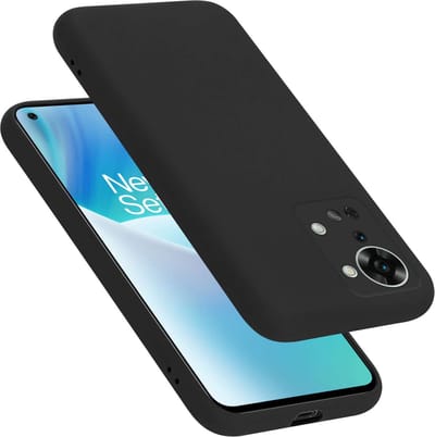 Cadorabo Hoesje geschikt voor OnePlus Nord 2T in LIQUID ZWART - Beschermhoes gemaakt van flexibel TPU silicone Case Cover
