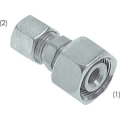 6L & 15L Verzinkt Stalen Rechte Snijringkoppeling Draaidoorvoer 315bar ISO 8434-1 [2 Stuks]