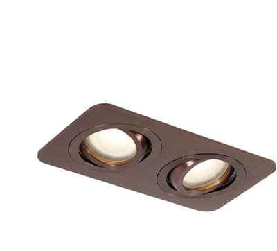 QAZQA alberto - Moderne Inbouwspot voor badkamer - 2 lichts - L 17.5 cm - Brons -