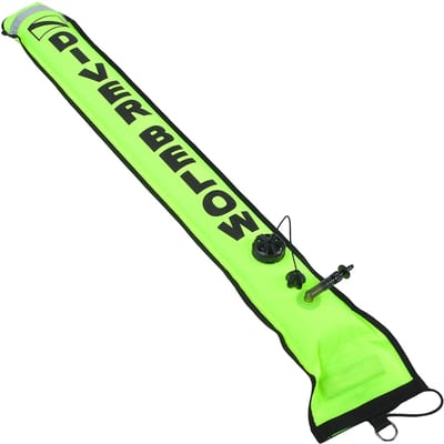 4FT Hoge Zichtbaarheid Opblaasbare Duiken SMB Oppervlakte Signaal Marker Boei(Fluorescerend geel) green
