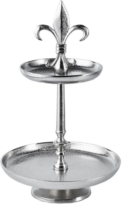 Michael Noll - Etagère "Lilie"- 2 lagen/verdiepingen - Zilver - 50 cm