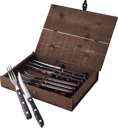 Gense Old Farmer Classic Steakbestek 8 delen Hout/Staal