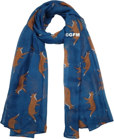 Lichtgewicht Sjaal met Vossenprint voor Dames en Heren - Groot en Zacht - Teal Blauw