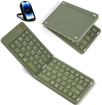 Toetsenborden -Draadloos Toetsenbord - Opvouwbaar toetsenbord - reis toetsenbord - Bluetooth toetsenbord - met Telefoonstandaard - Stille toetsen - Compact design - geschikt voor iOS, Android, Windows - groen