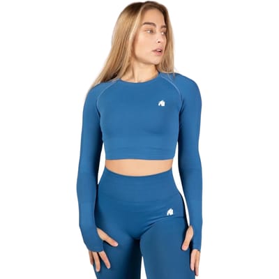 Gorilla Wear Hilton Seamless Cropped Long Sleeve - Blauw - XS/S