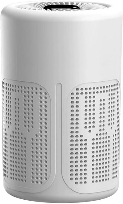 Bureauventilator Luchtcirculator - Tafelventilator Geurverwijderaar - Verbeteren Luchtkwaliteit - Meerlaags Filtratiesysteem - 125 x 125 x 125 cm - Wit