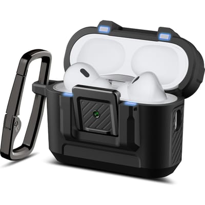 Spigen Lock Fit Hoesje Geschikt voor AirPods Pro 3 - met Karabijnhaak Mat Zwart