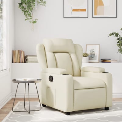 vidaXL - Fauteuil - verstelbaar - kunstleer - crèmekleurig