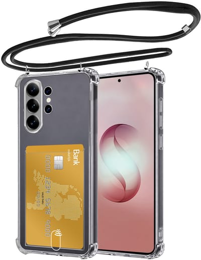 Hoesje - Geschikt voor Samsung Galaxy S26 Ultra - Met Koord - Shock Proof - Siliconen Case - Back Cover - Telefoonkoord - Telefoon Hoes Shockproof - Telefoonketting - Transparant